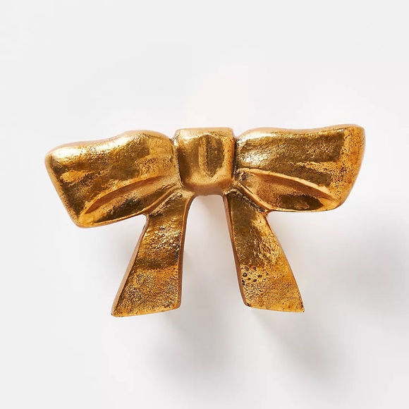 Anthropologie Other - NEW Anthropologie Gold Beau Bow Dresser Cabinet Knobs Set of 2
